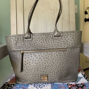 Dooney & Bourke Grey Ostrich Leather Bag